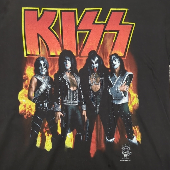 Vintage 1996 KISS Band Tee XL Cronies USA Made Fire Graphic Rock Shirt - Picture 3 of 5